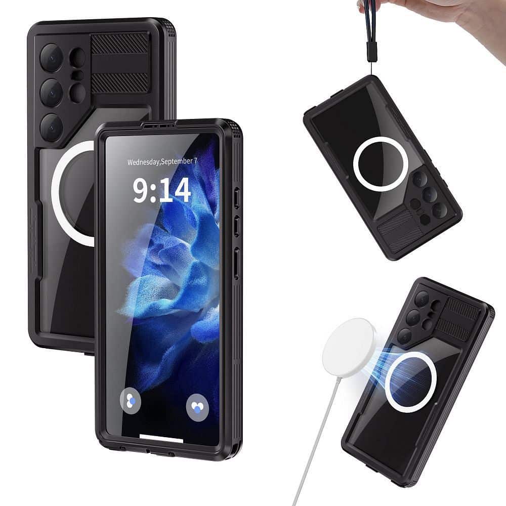 Shellbox Mars maska ​​za Samsung S26 ULTRA vodootporna s metalnim prstenom crna
