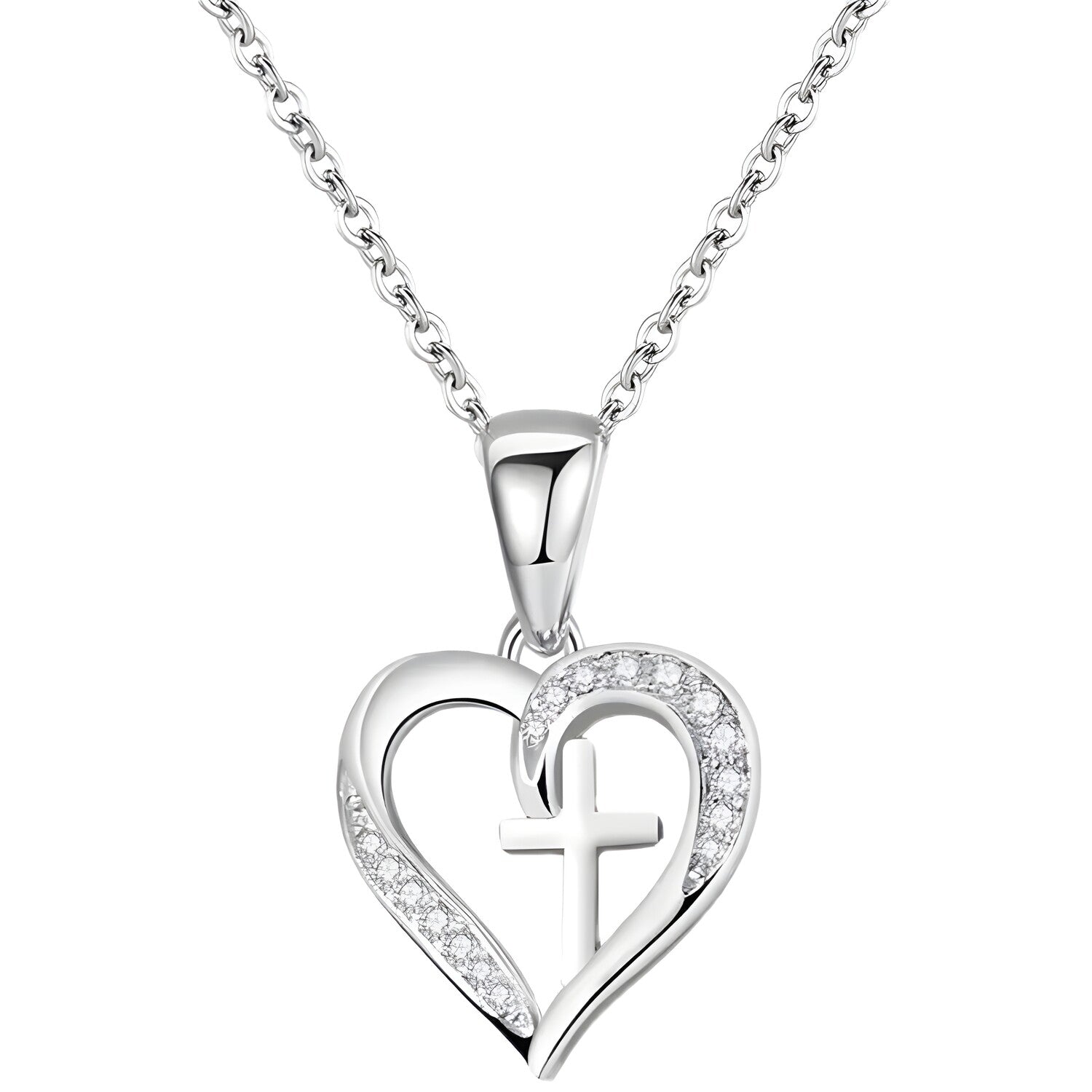 Ogrlica Elegant Cross - Srebrna KP28756