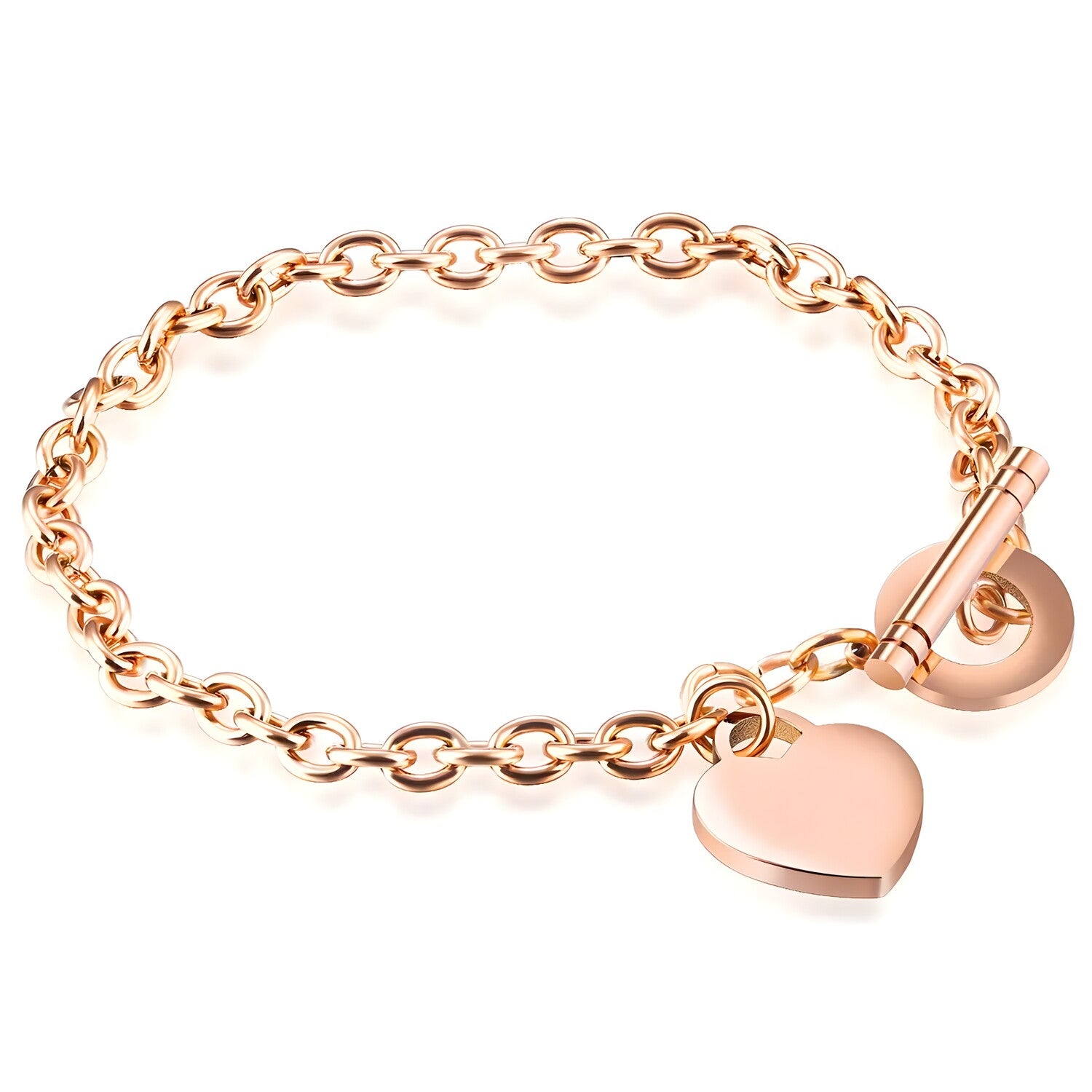 Narukvica Elegant Heart - Zlatno Ružičasta KP28711