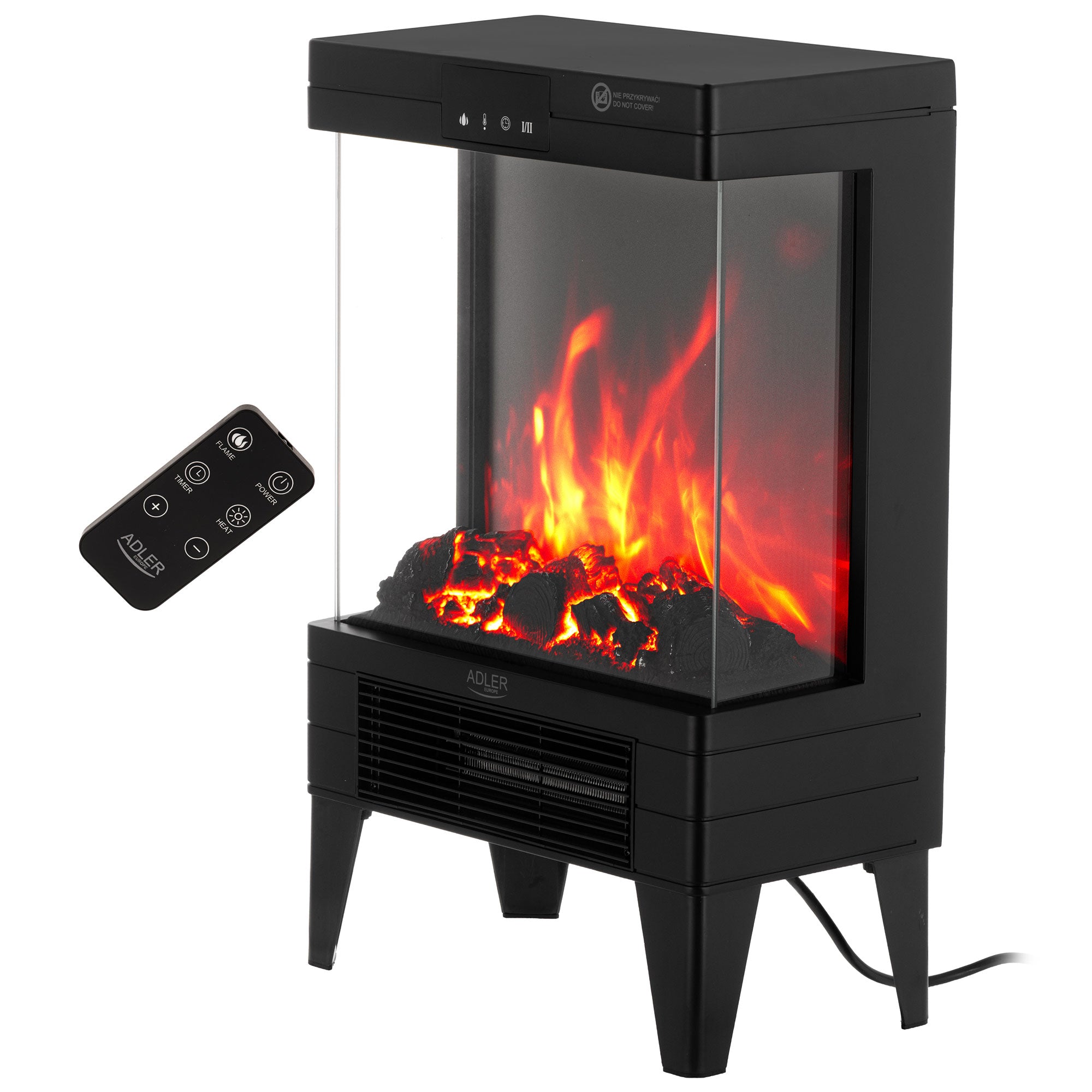 Električni kamin z daljinskim upravljalnikom, Adler AD 7755