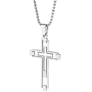 Ogrlica EM-34151 Cross - Srebrna KP34151