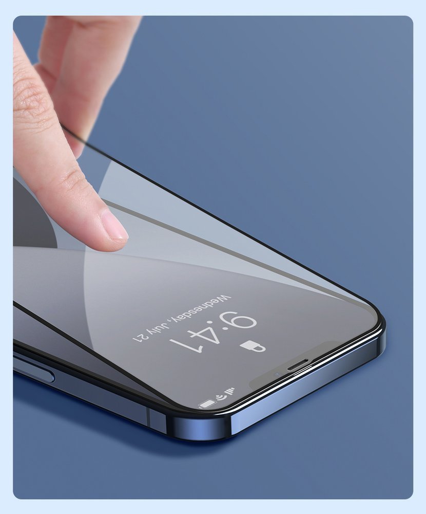 Baseus 2x Kaljeno steklo za celoten zaslon 0,25 mm z okvirjem za iPhone 12 mini