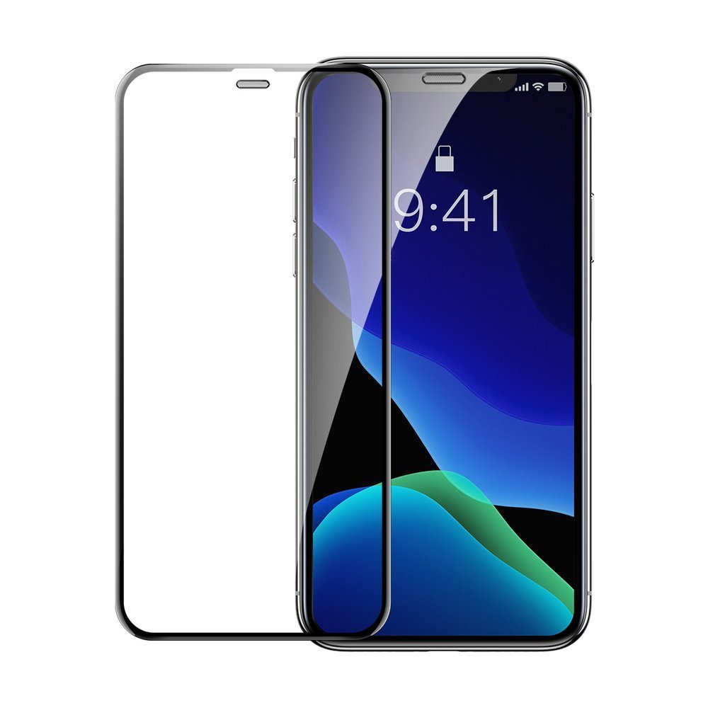 Baseus 2 kosa ukrivljeno kaljeno steklo z okvirjem za iPhone 11 Pro Max / iPhone XS Max