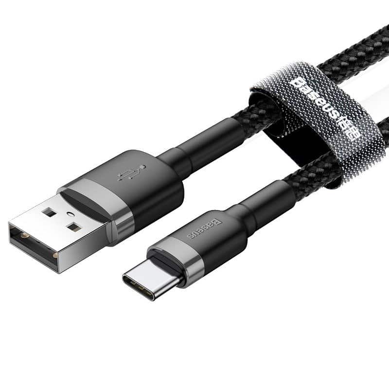 Baseus Cafule kabel USB v USB-C 3A 1m (sivo+črn)