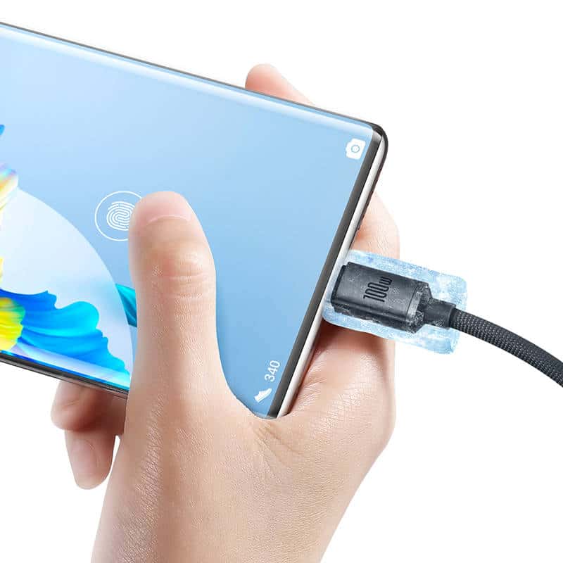 Baseus Crystal Shine kabel USB v USB-C 100W 2m (črn)