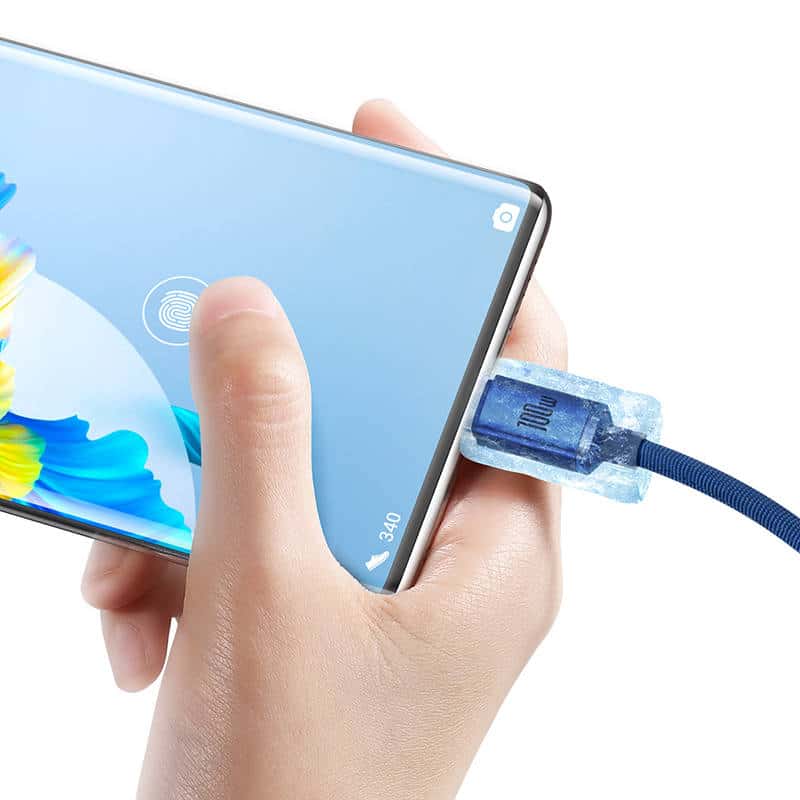Baseus Crystal Shine kabel USB na USB-C 5A100W1.2m (modra)