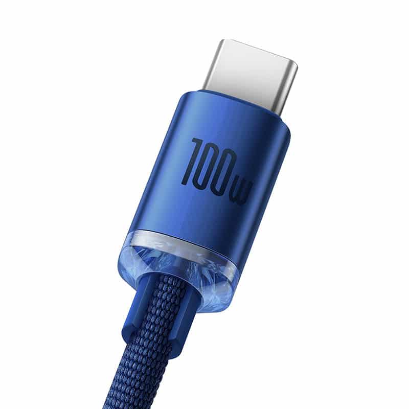 Baseus Crystal Shine kabel USB na USB-C 5A100W1.2m (modra)