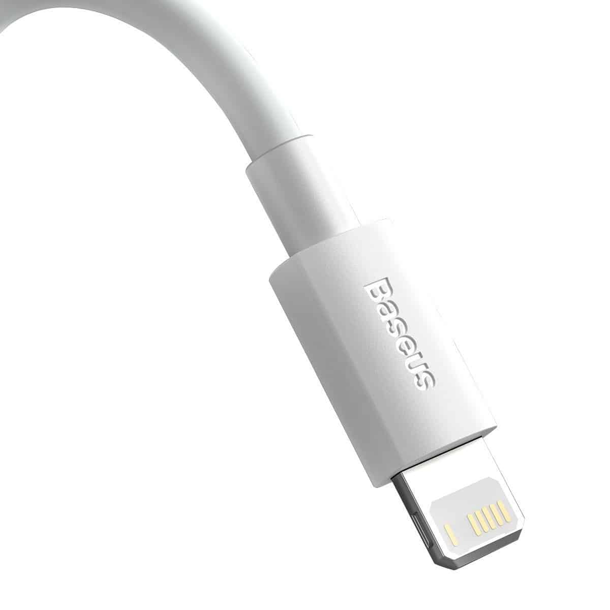 Baseus Simple Wisdom Data Cable Kit USB v Lightning 2.4A (2 kosa/set) 1,5 m, bel