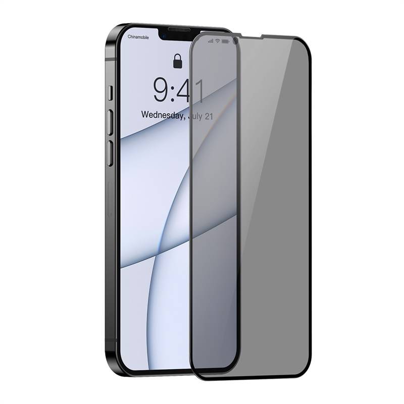 Baseus Kaljeno steklo Anti-spy 0.23mm za iPhone 13 Pro Max (2 kosa)