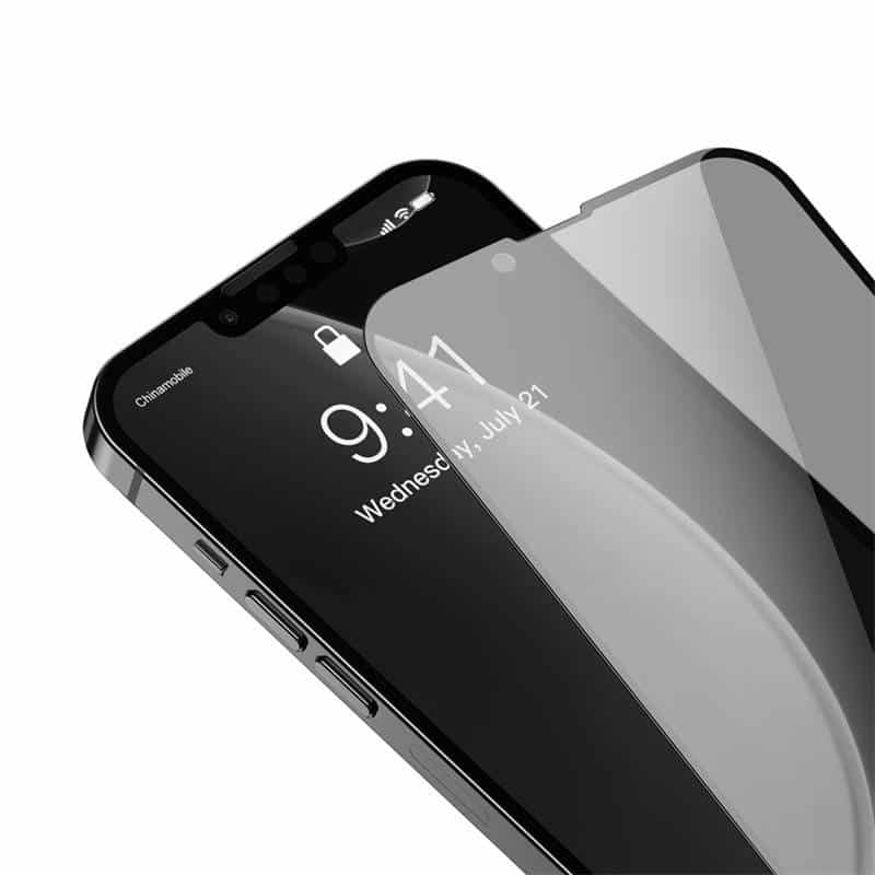 Baseus Kaljeno steklo Anti-spy 0.23mm za iPhone 13 Pro Max (2 kosa)
