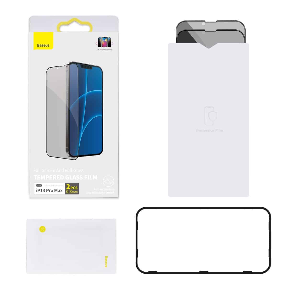 Baseus Tempered Glass Anti-spy 0.3mm za iPhone 13 Pro Max (2kom)