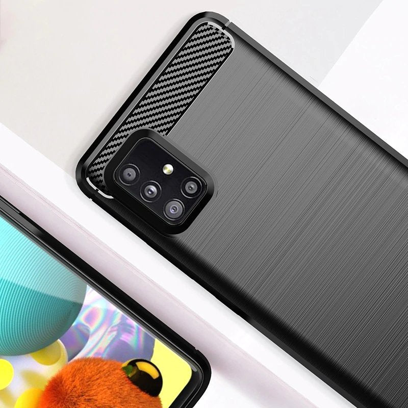Karbonski ovitek Fleksibilni etui za Samsung Galaxy M51 črn