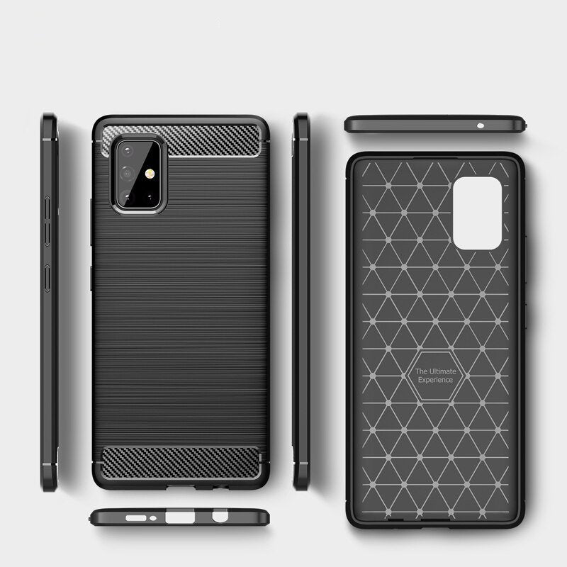 Karbonski ovitek Fleksibilni etui za Samsung Galaxy M51 črn
