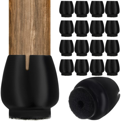 Silikonske zaštite za noge stolice s filcom, set od 16 komada (12-16 mm)