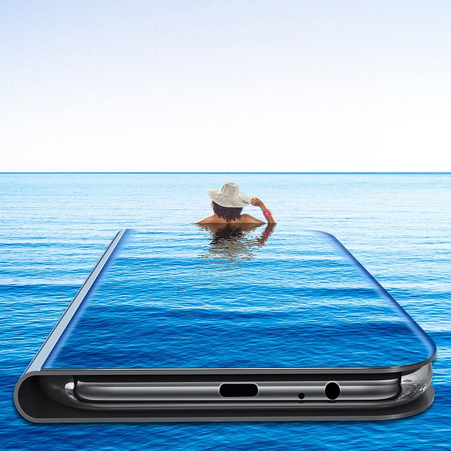 Clear View etui za Samsung Galaxy A20s rožnat