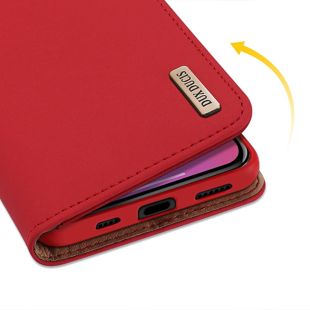 DUX DUCIS Wish Bookcase etui iz pravega usnja za iPhone 12 Pro Max