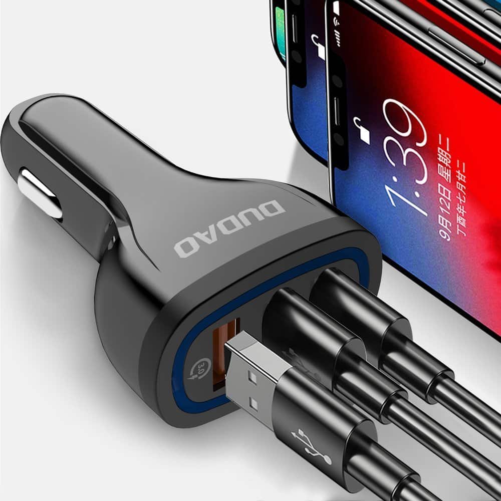 Dudao avtopolnilec Quick Charge 3.0 18W 3x USB