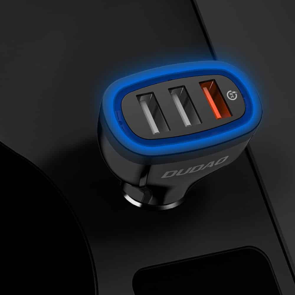 Dudao avtopolnilec Quick Charge 3.0 18W 3x USB