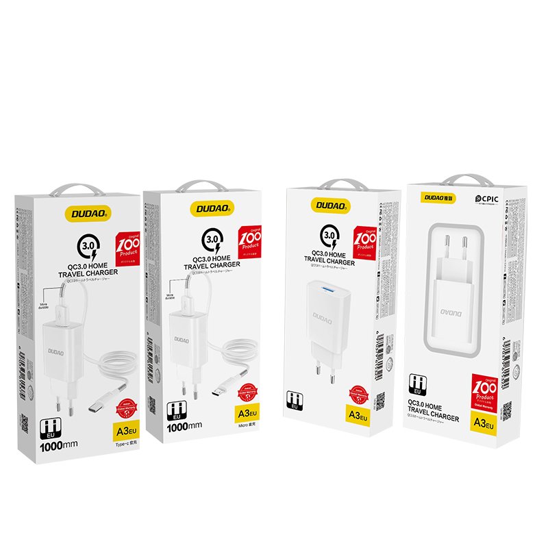 USB zidni punjač DUDAO 5V / 2.4A Quick Charge 3.0