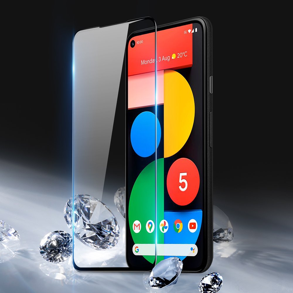 Dux Ducis 10D zaščitno steklo iz kaljenega stekla, polna pokritost z okvirjem za Google Pixel 5, črna