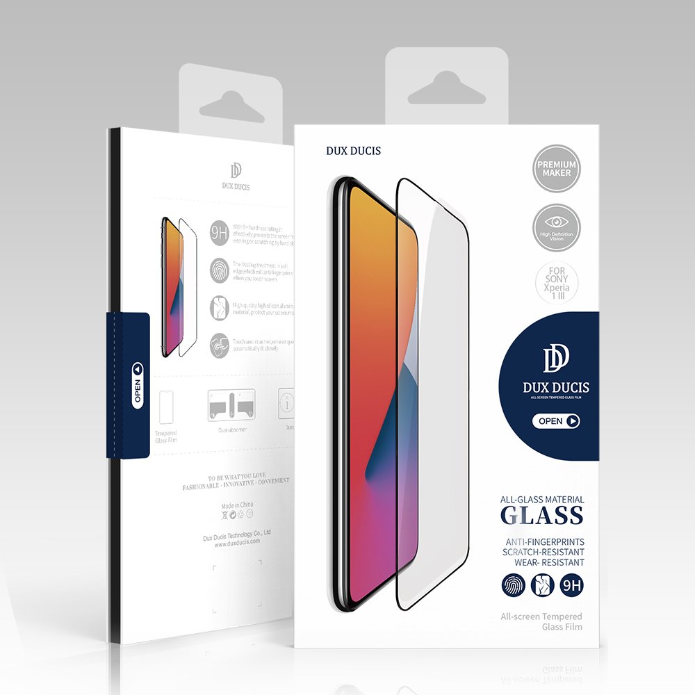 Dux Ducis 10D Zaščitno ohišje iz kaljenega stekla, popolna pokritost z okvirjem za Sony Xperia 1 III