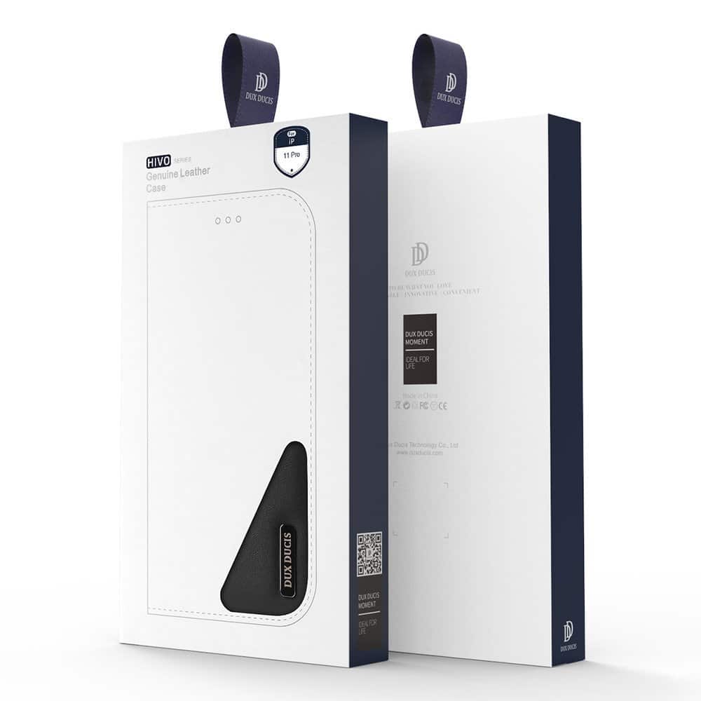 Dux Ducis Hivo preklopna torbica iz pravega usnja za Iphone 11 Pro Max, modra