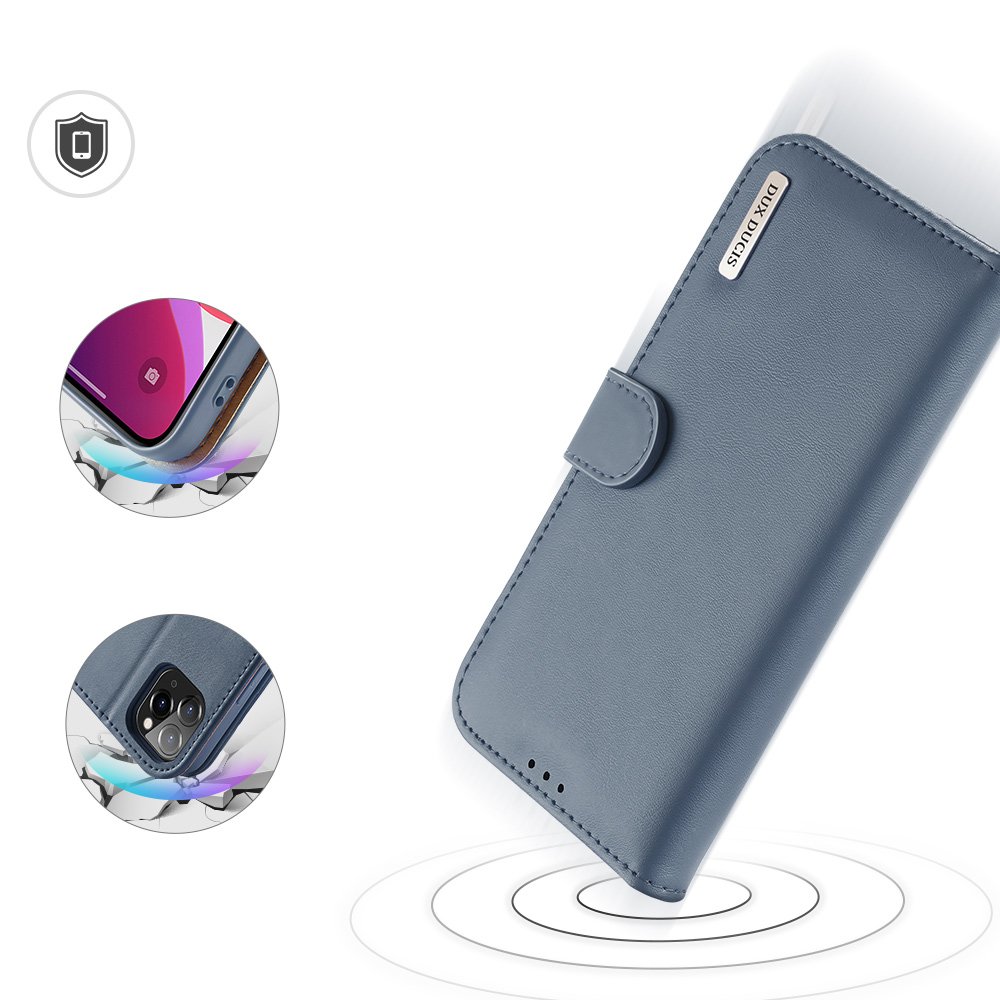 Dux Ducis Hivo preklopna torbica iz pravega usnja za Iphone 11 Pro Max, modra