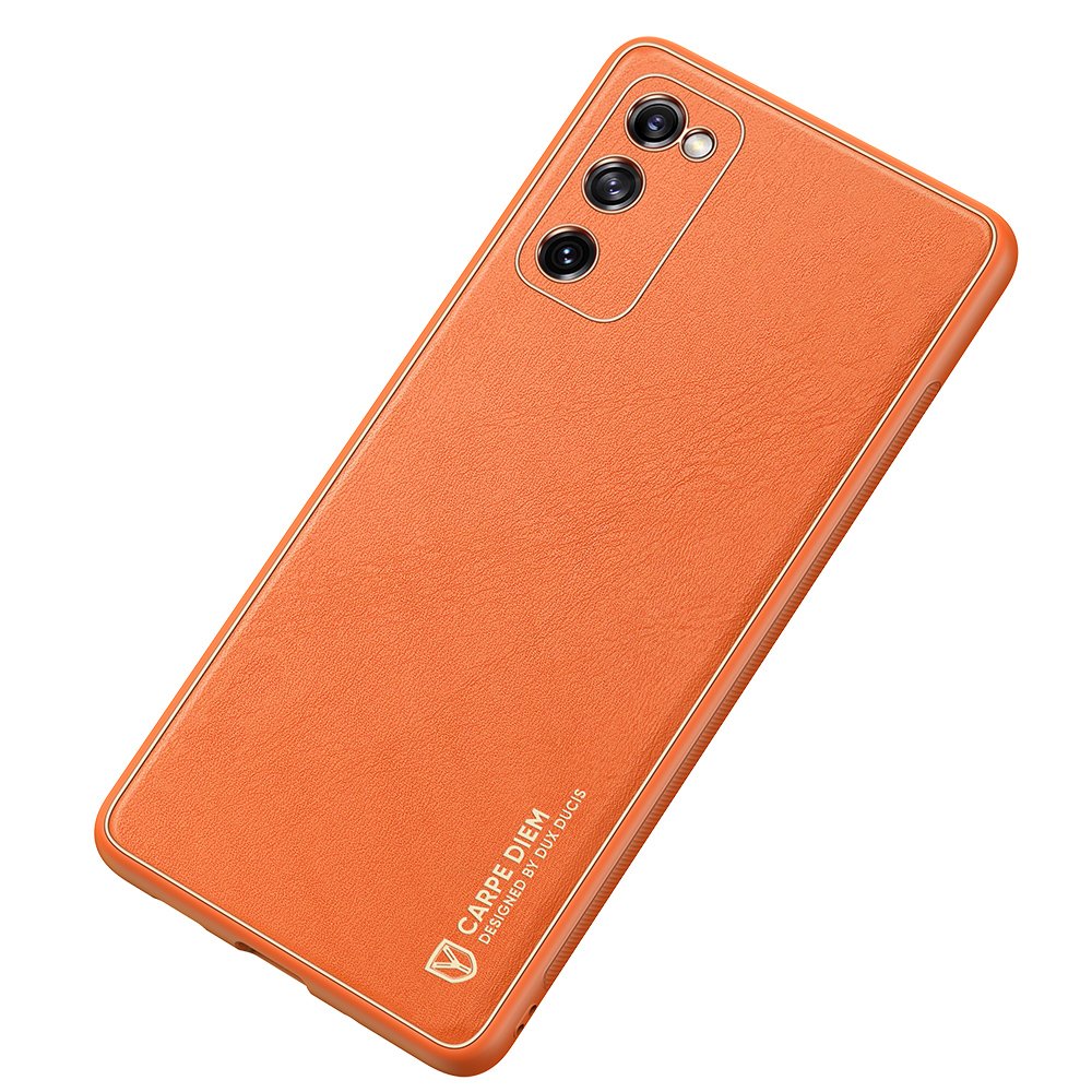Dux Ducis Yolo elegantna torbica iz mehkega TPU in PU usnja za Samsung Galaxy S20 FE 5G, oranžna