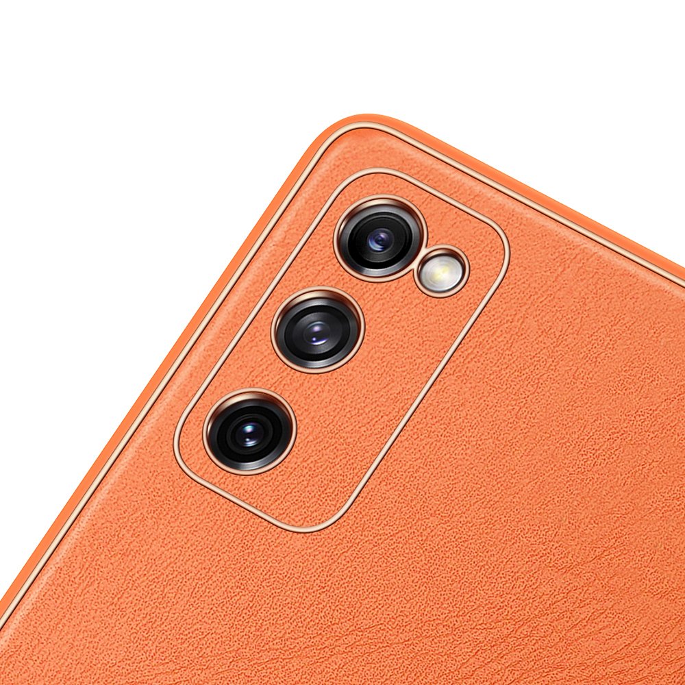 Dux Ducis Yolo elegantna torbica iz mehkega TPU in PU usnja za Samsung Galaxy S20 FE 5G, oranžna
