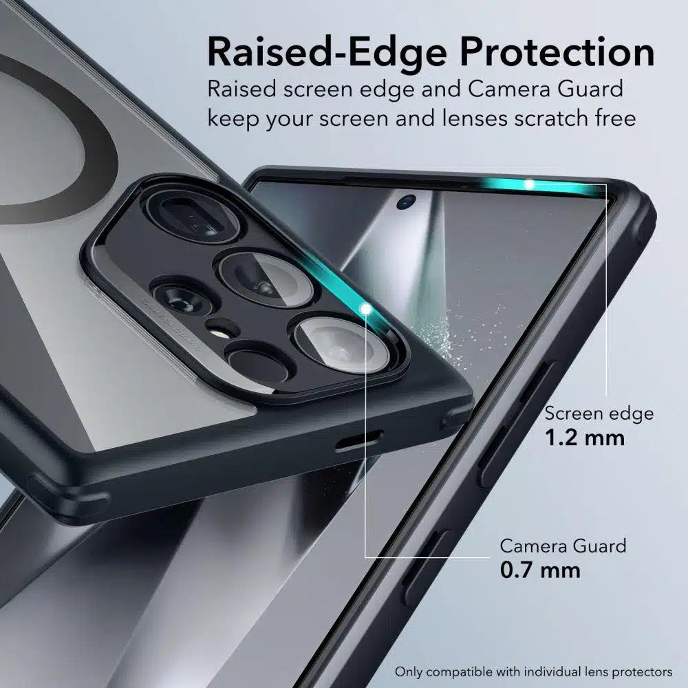 ESR - Classic Hybrid HaloLock ovitek za Samsung Galaxy S24 Ultra - prozoren črn