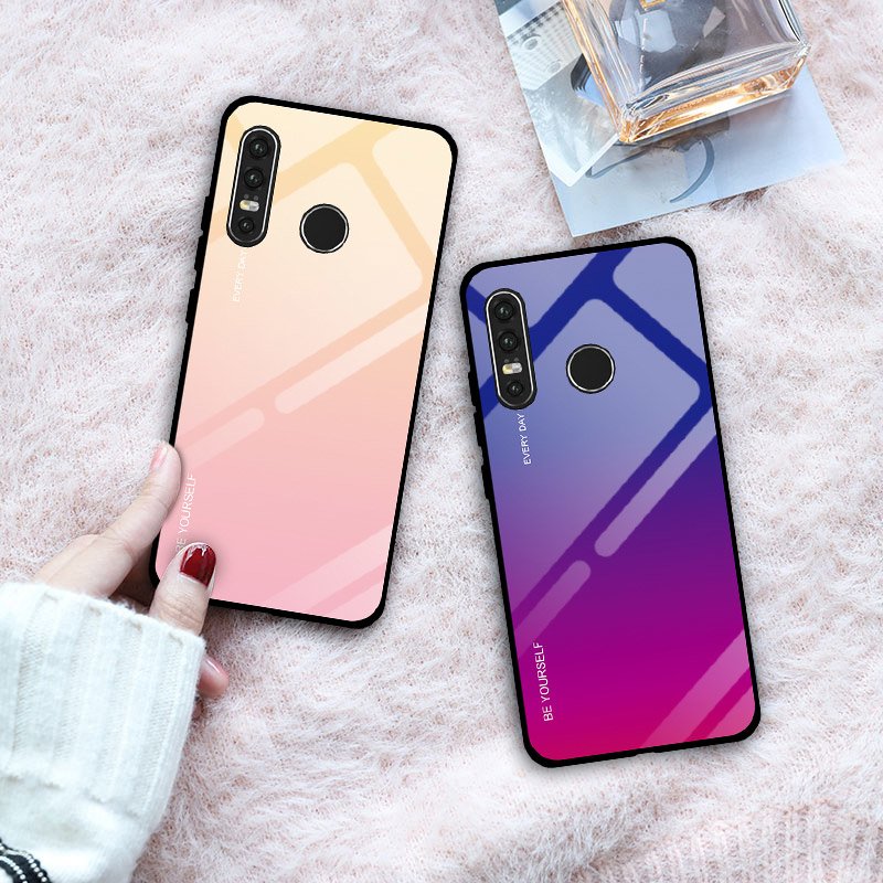 Ovitek s kaljenim steklom za Huawei P30 Lite, roza