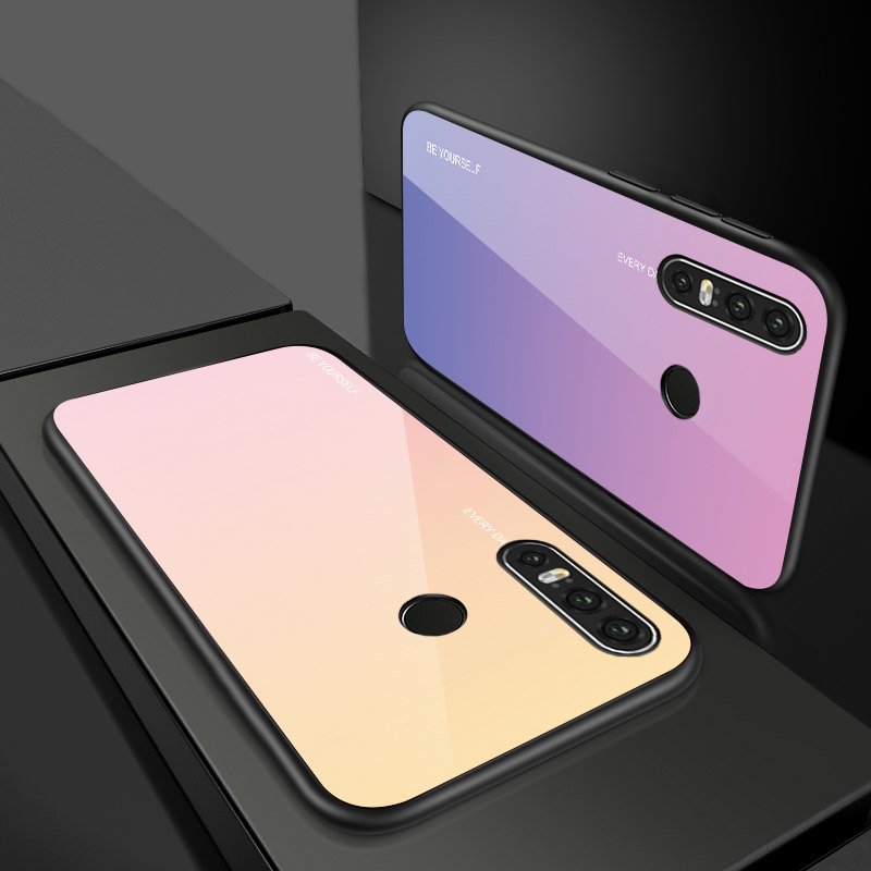 Ovitek s kaljenim steklom za Huawei P30 Lite, roza