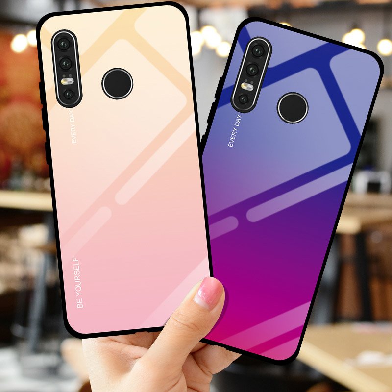 Ovitek s kaljenim steklom za Huawei P30 Lite, roza