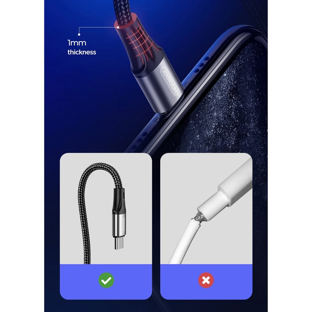 Joyroom USB – USB Type-C kabel 3 A 150 cm rdeč