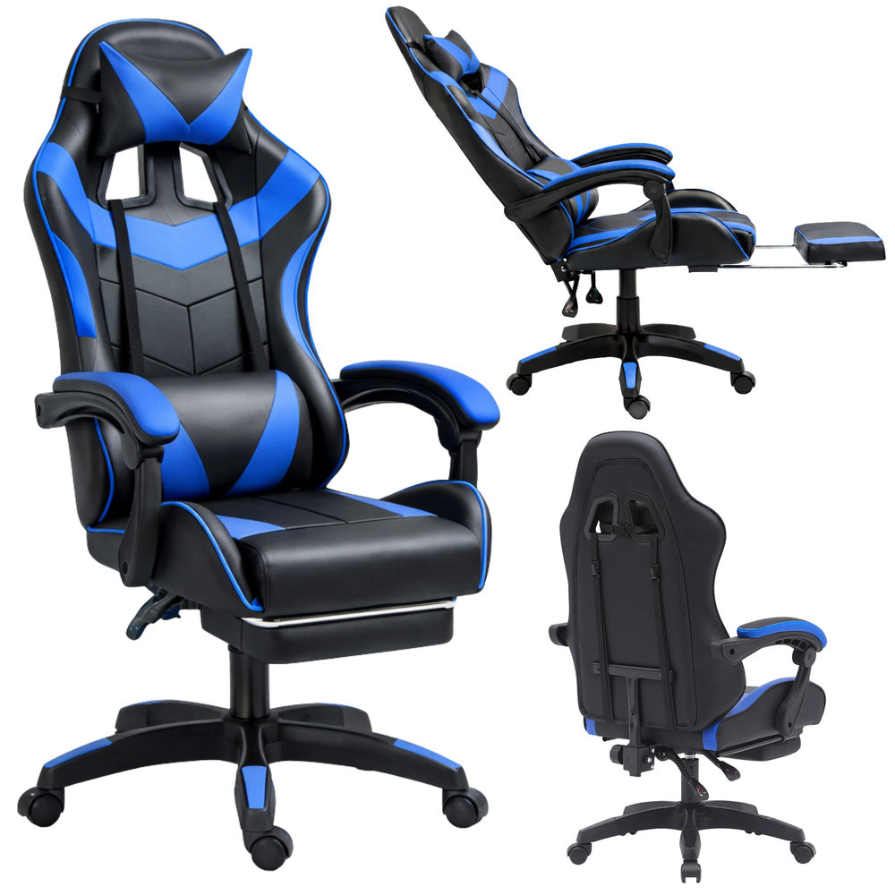 Gaming stolica sa osloncem za noge LE TOY – plava