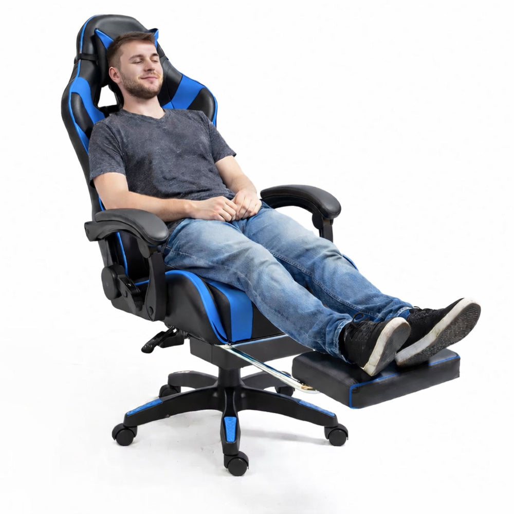 Gaming stolica sa osloncem za noge LE TOY – plava