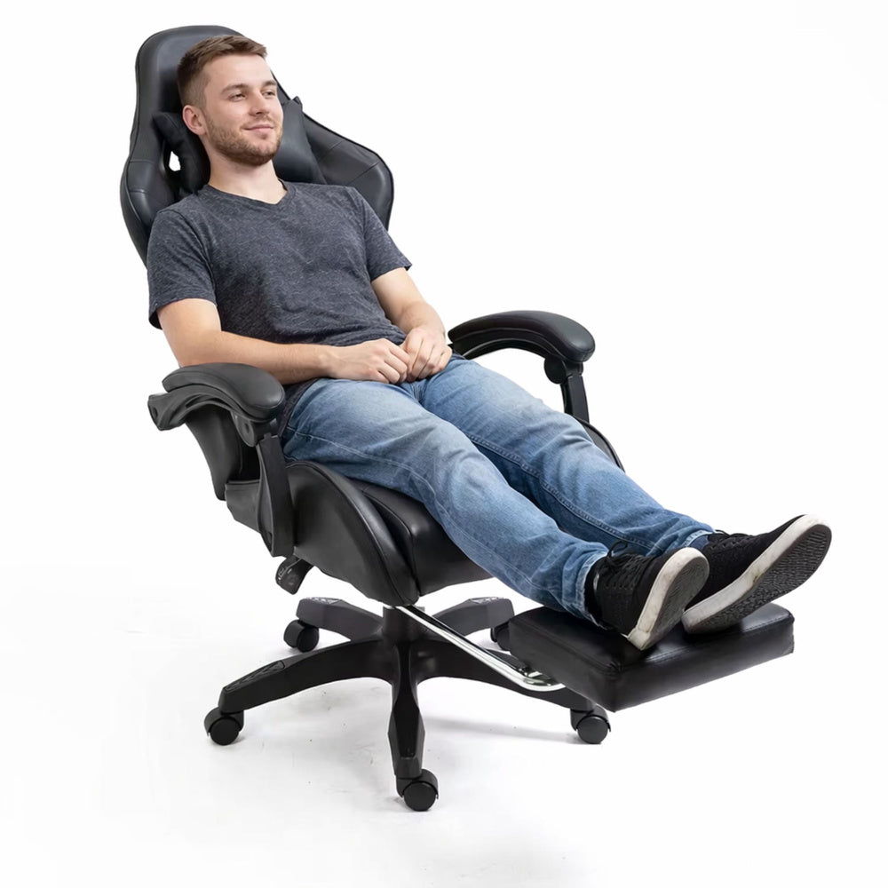 Gaming stolica sa osloncem za noge LE TOY – crna
