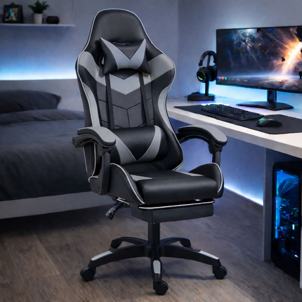 Gaming stolica sa osloncem za noge LE TOY – siva