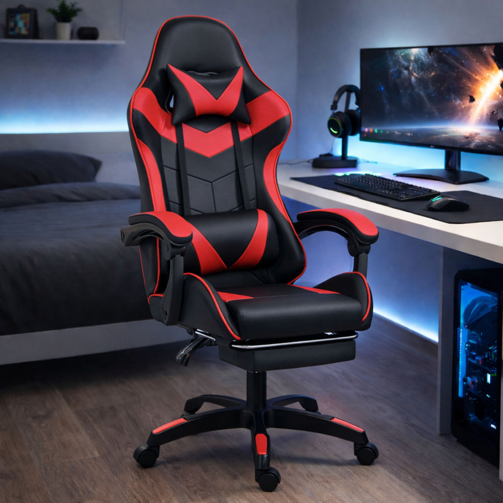 Gaming stolica sa osloncem za noge LE TOY – crvena