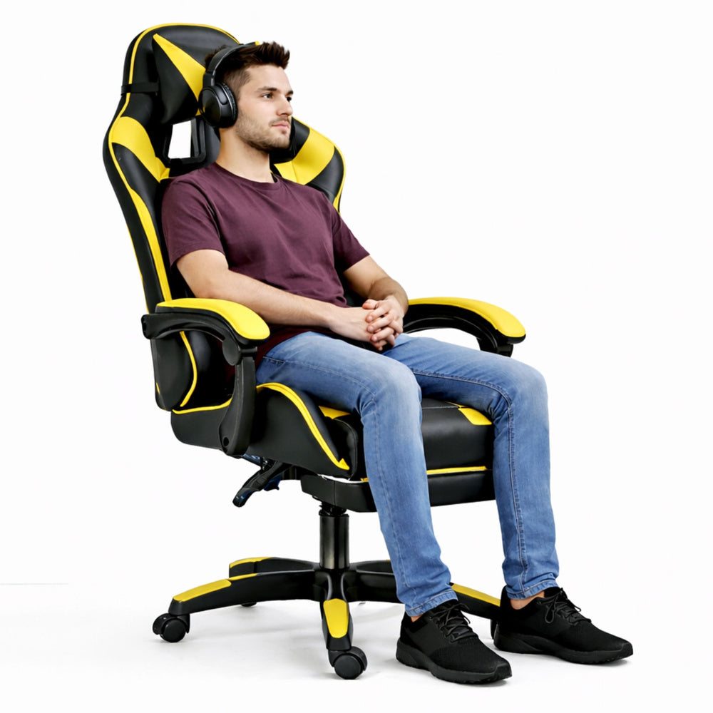 Gaming stolica sa osloncem za noge LE TOY – žuta
