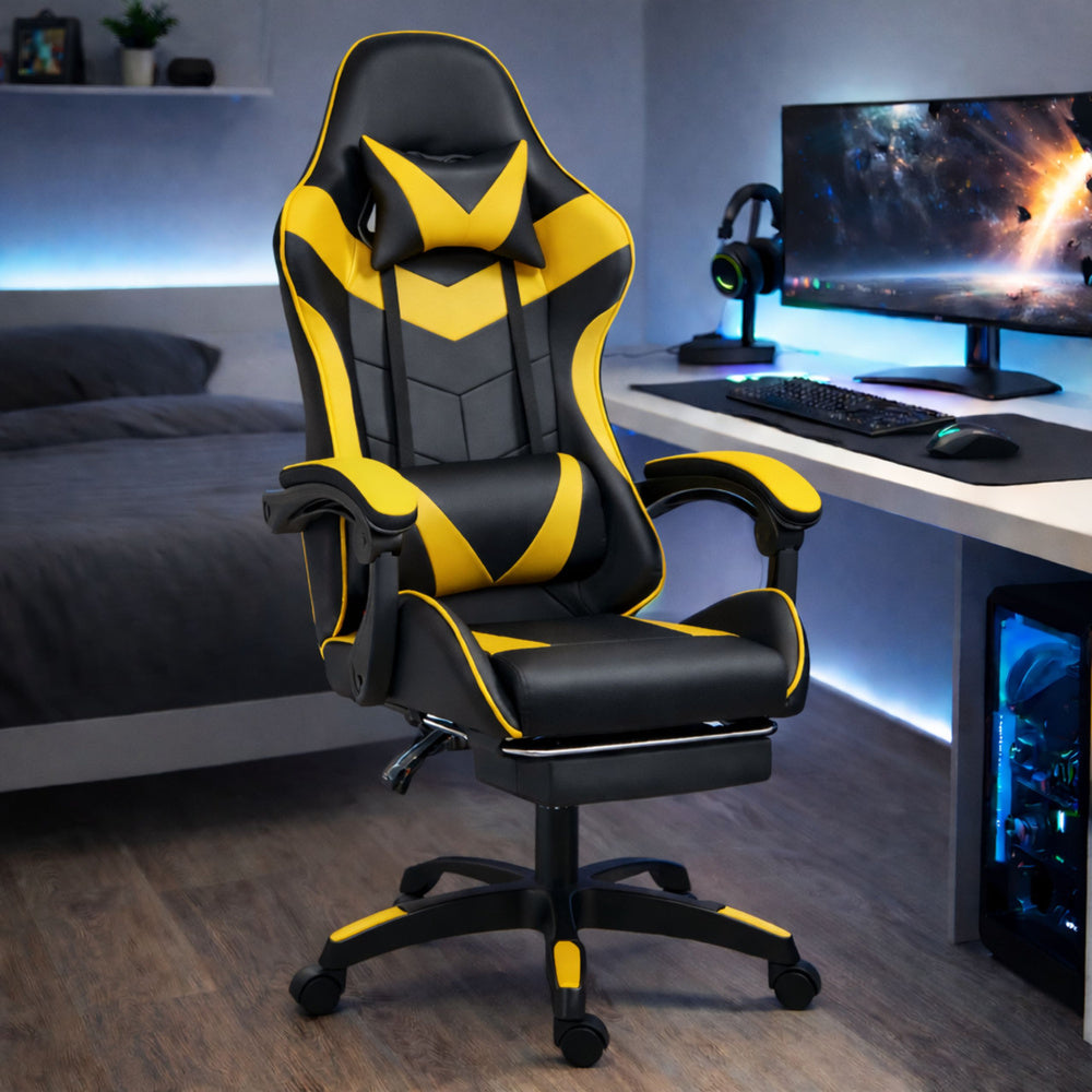 Gaming stolica sa osloncem za noge LE TOY – žuta