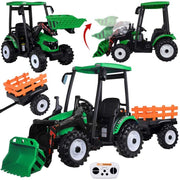 Traktor bager AKU s prikolicom zeleni
