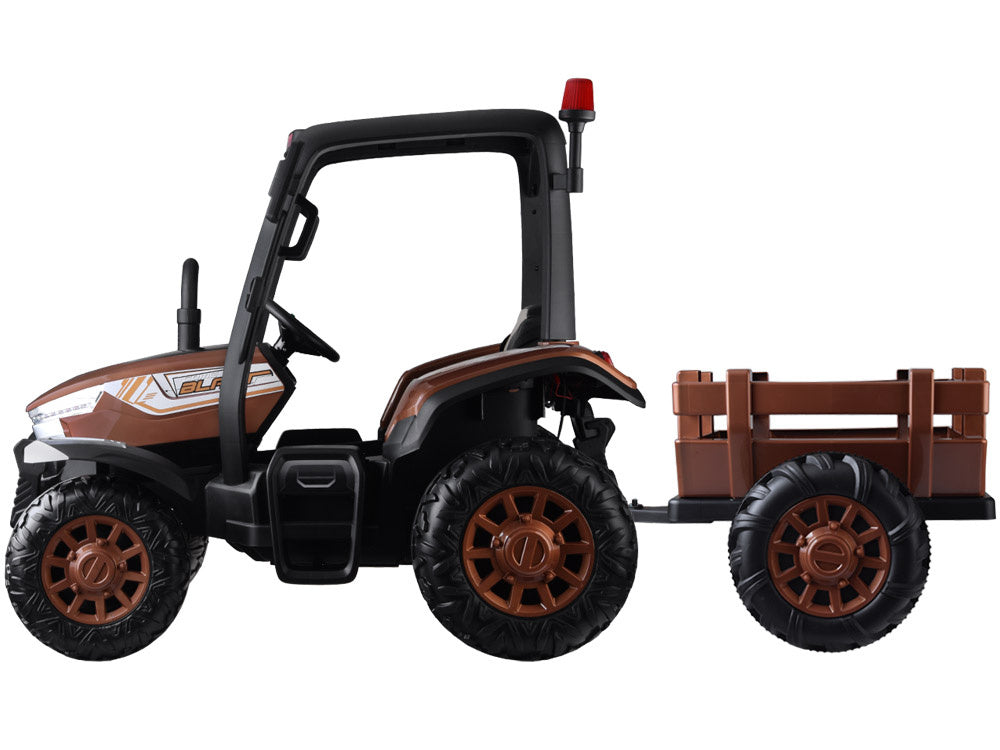 Veliki traktor s prikolicom 4×4 – smeđi