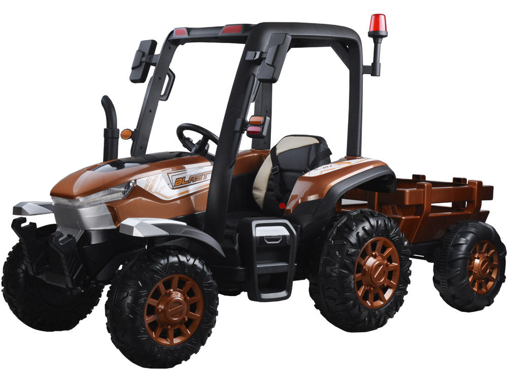 Veliki traktor s prikolicom 4×4 – smeđi