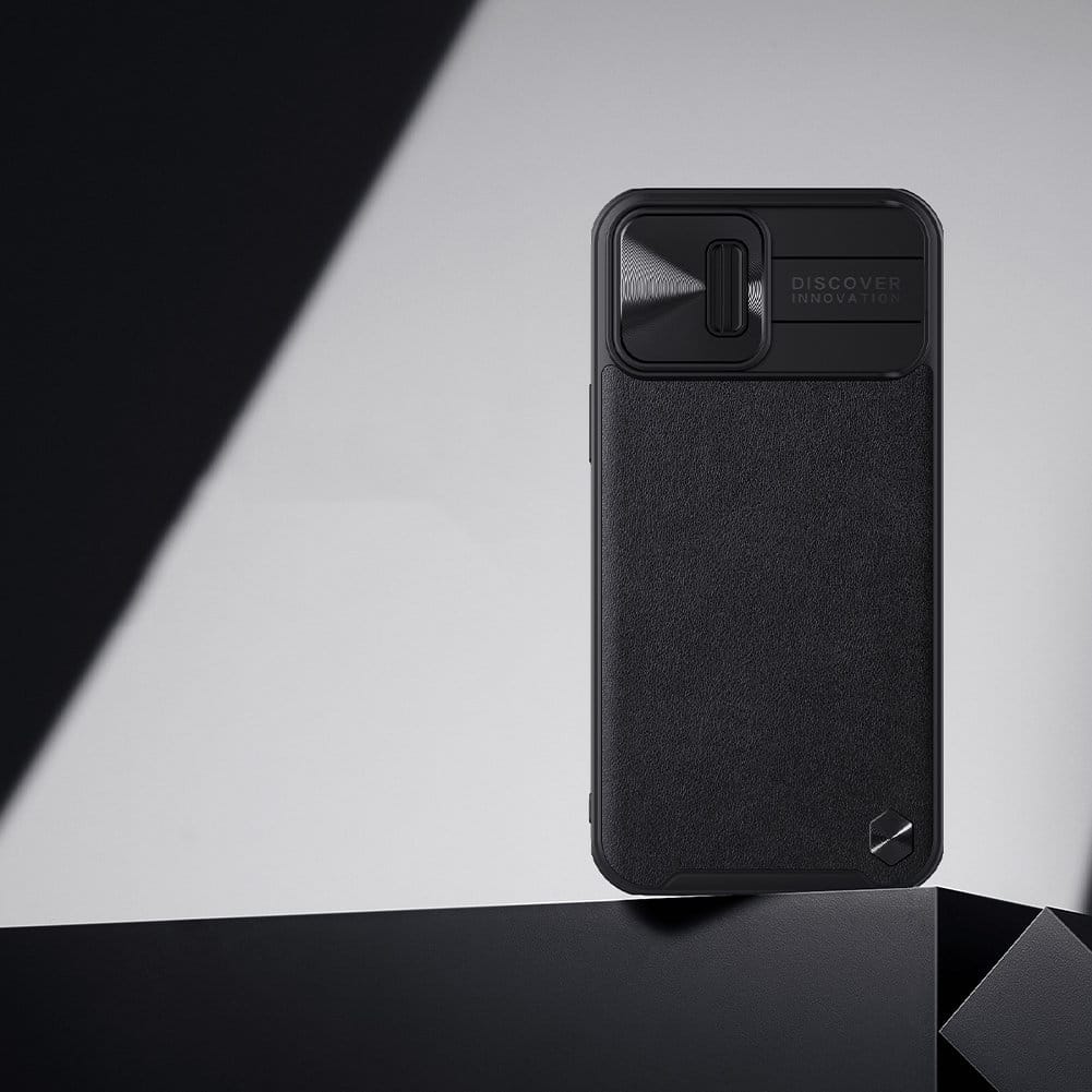 Nillkin CamShield usnjena torbica za iPhone 13 Pro Max s pokrovčkom za kamero