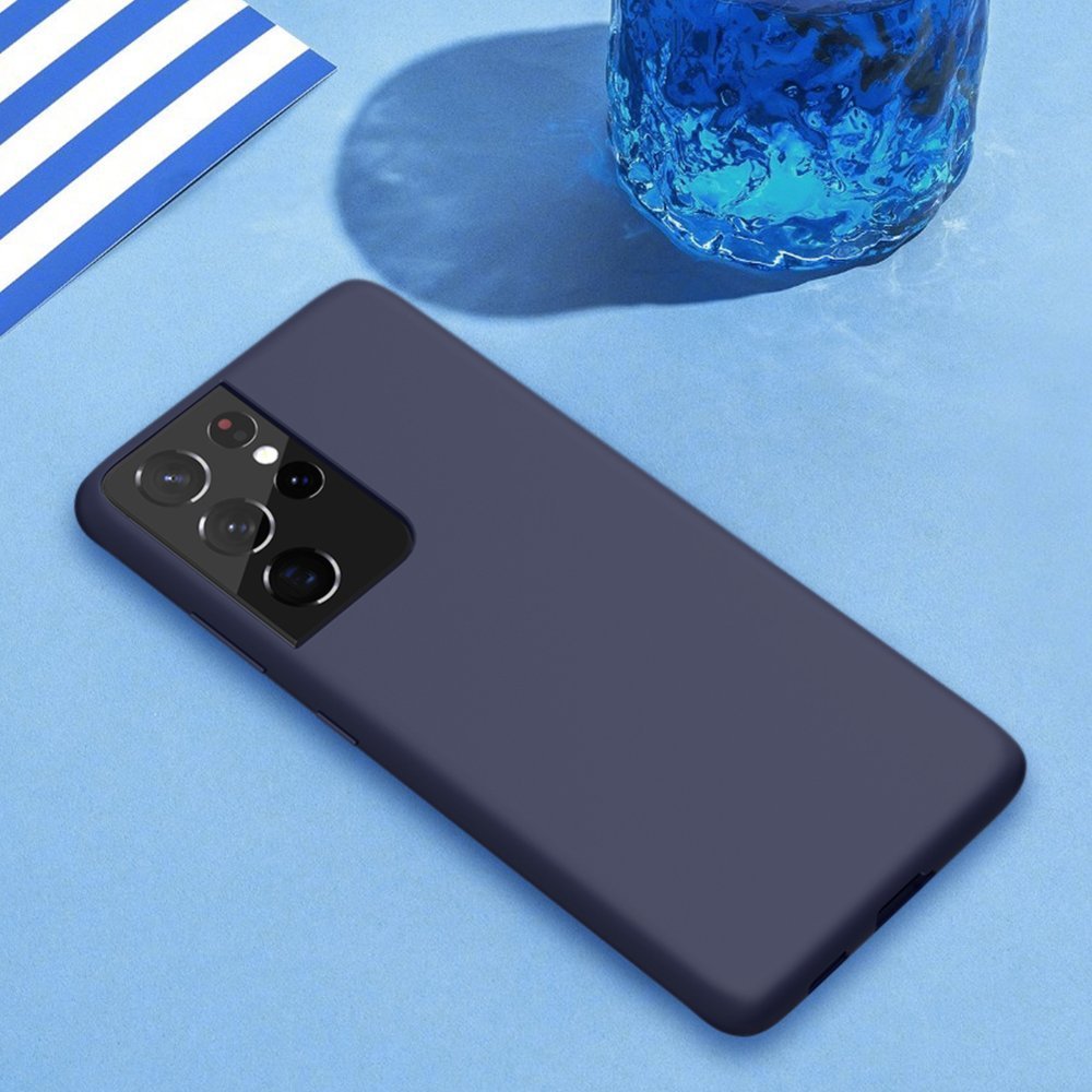 Nillkin Flex Pure Pro tekoči silikonski ovitek za Samsung Galaxy S21 Ultra 5G moder