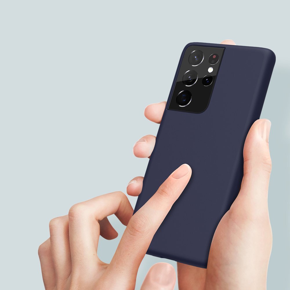 Nillkin Flex Pure Pro tekoči silikonski ovitek za Samsung Galaxy S21 Ultra 5G moder