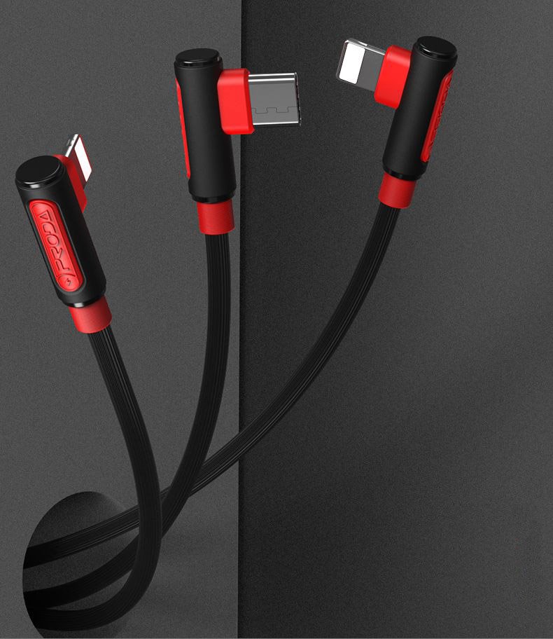 Proda Sparta USB - 2x Lightning / USB Type C kotni kabel 5A 1m