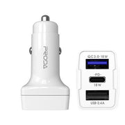 Auto punjač Power Delivery Quick Charge 3.0 18 W 2 x USB / USB Type- C