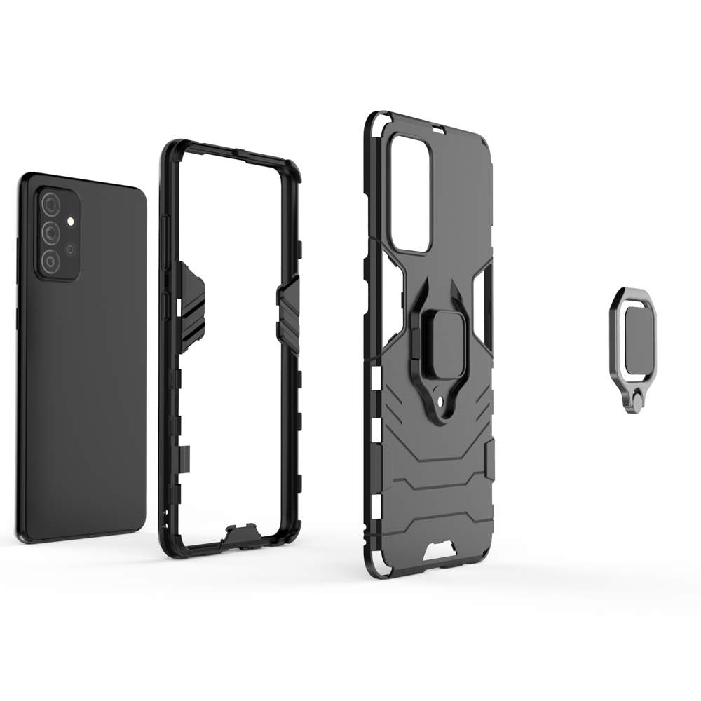 Ring Armor zaščitni ovitek z držalom za Samsung Galaxy A72 4G moder